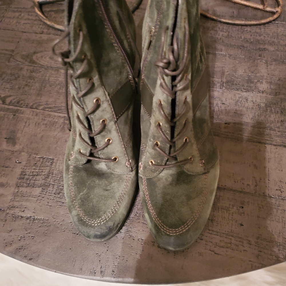 Genuine Suede Wedge Heel boot